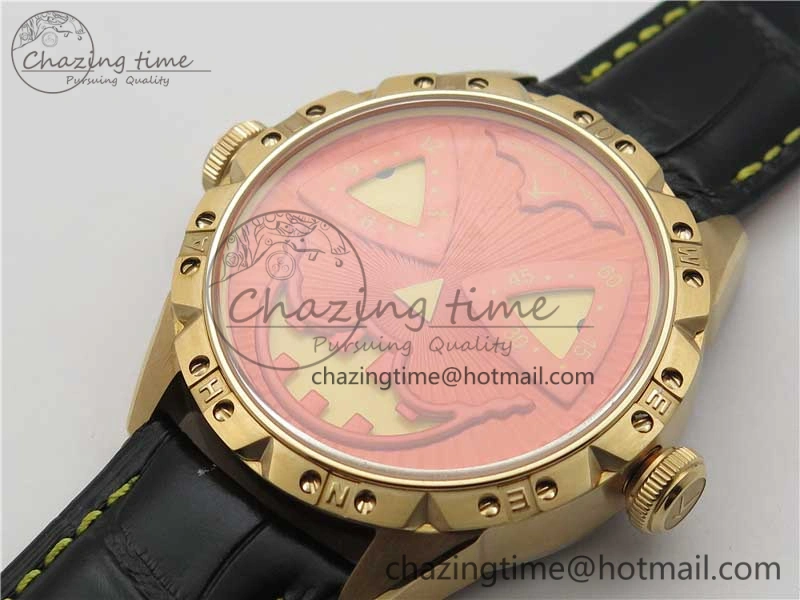 Breathable Konstantin Chaykin Joker RG TWF Best Edition Orange Pumpkin Dial on Black Leather Strap NH35A 7519