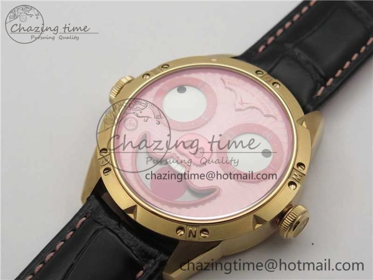 Konstantin Chaykin Joker RG TWF Best Edition Pink Pig Dial on Black Leather Strap NH35A Modern 7518