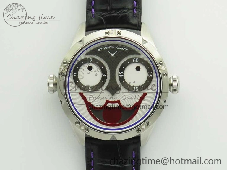Konstantin Chaykin Joker SS Joker Dial Blue Inner Bezel on Black Leather Strap NH35A Seasonal 7524