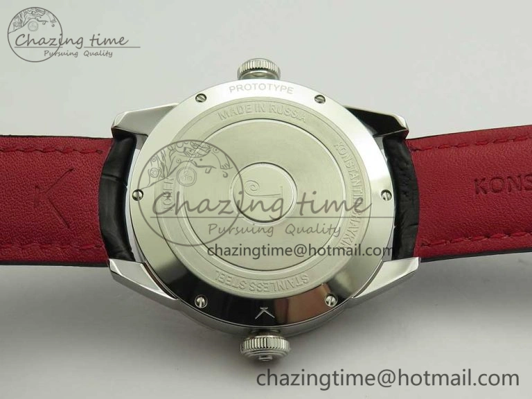 Contemporary Konstantin Chaykin Joker SS Joker Dial Red Inner Bezel on Black Leather Strap NH35A 7526