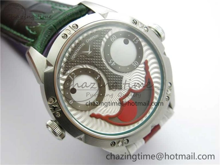 Flexible Konstantin Chaykin Joker SS TWF Best Edition Joker Dial Green Inner Bezel on Leather Strap NH35A V 7521