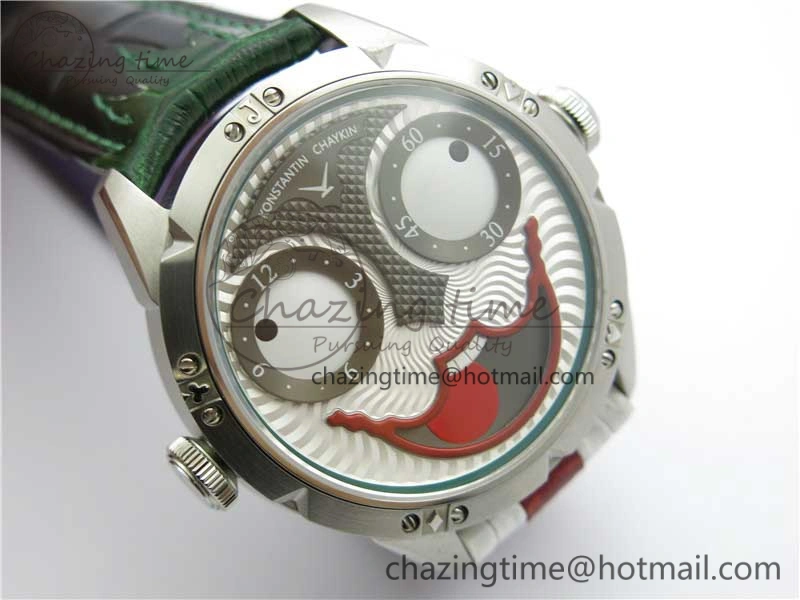 Flexible Konstantin Chaykin Joker SS TWF Best Edition Joker Dial Green Inner Bezel on Leather Strap NH35A V 7521