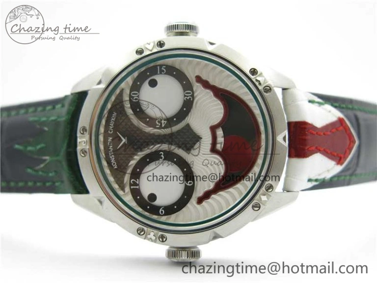Flexible Konstantin Chaykin Joker SS TWF Best Edition Joker Dial Green Inner Bezel on Leather Strap NH35A V 7521