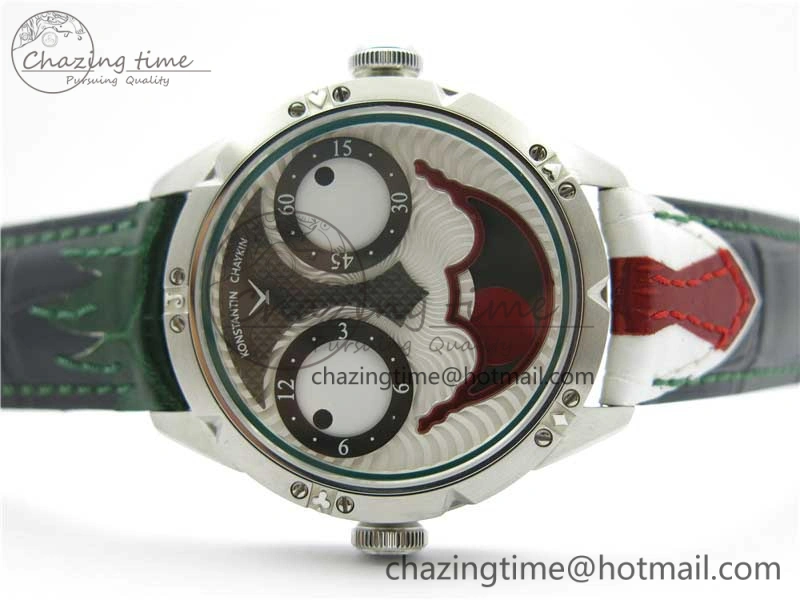 Flexible Konstantin Chaykin Joker SS TWF Best Edition Joker Dial Green Inner Bezel on Leather Strap NH35A V 7521