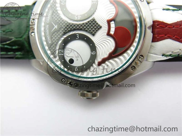 Flexible Konstantin Chaykin Joker SS TWF Best Edition Joker Dial Green Inner Bezel on Leather Strap NH35A V 7521