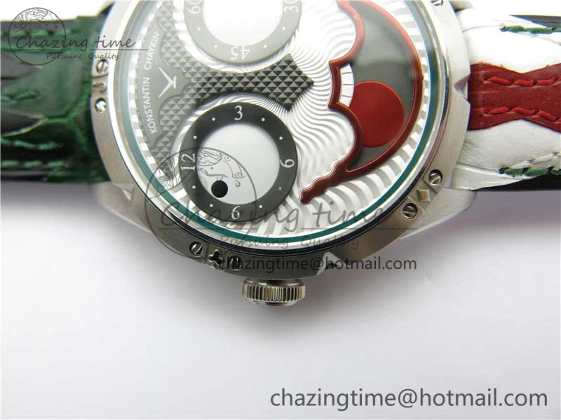 Flexible Konstantin Chaykin Joker SS TWF Best Edition Joker Dial Green Inner Bezel on Leather Strap NH35A V 7521