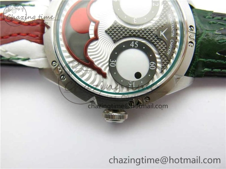 Flexible Konstantin Chaykin Joker SS TWF Best Edition Joker Dial Green Inner Bezel on Leather Strap NH35A V 7521