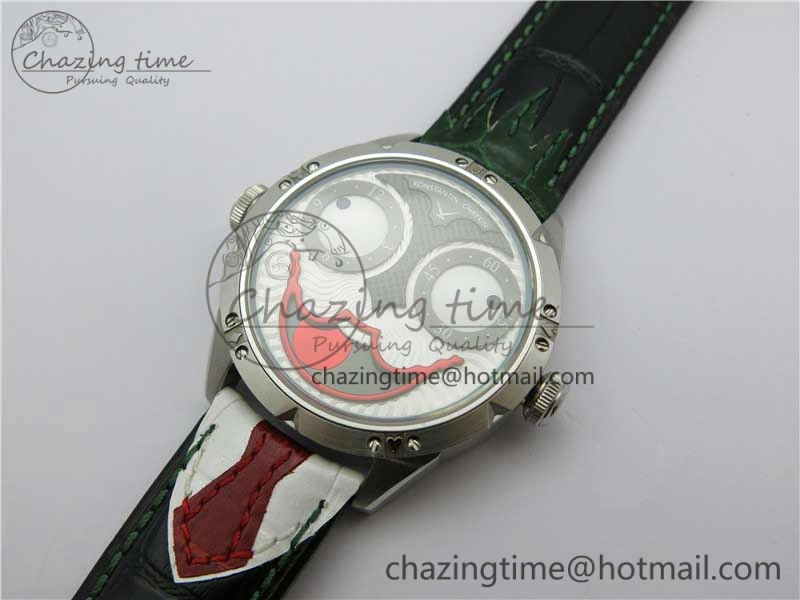 Flexible Konstantin Chaykin Joker SS TWF Best Edition Joker Dial Green Inner Bezel on Leather Strap NH35A V 7521