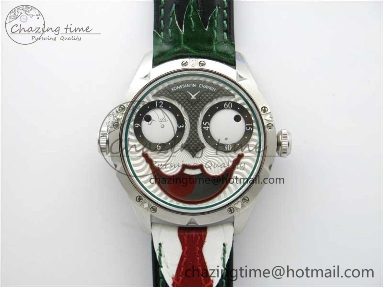Flexible Konstantin Chaykin Joker SS TWF Best Edition Joker Dial Green Inner Bezel on Leather Strap NH35A V 7521