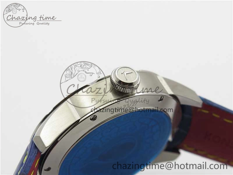 Konstantin Chaykin Joker SS TWF Best Edition White Dial Yellow Inner Bezel on Blue Leather Strap NH35A Compact 7515