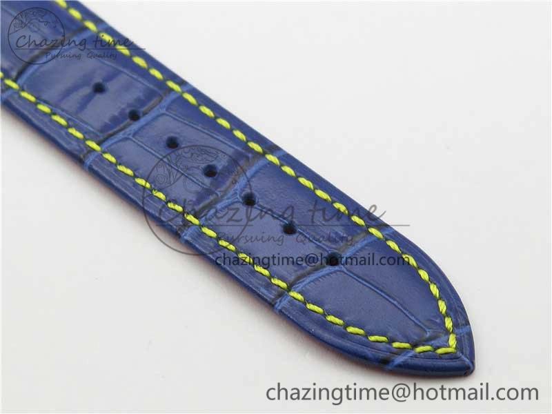 Konstantin Chaykin Joker SS TWF Best Edition White Dial Yellow Inner Bezel on Blue Leather Strap NH35A Compact 7515