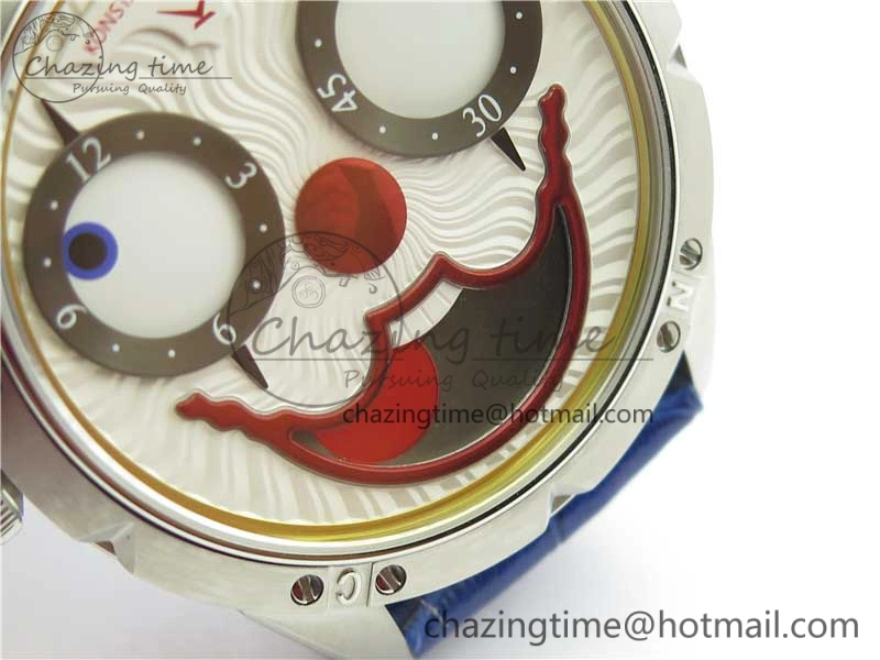Konstantin Chaykin Joker SS TWF Best Edition White Dial Yellow Inner Bezel on Blue Leather Strap NH35A Compact 7515