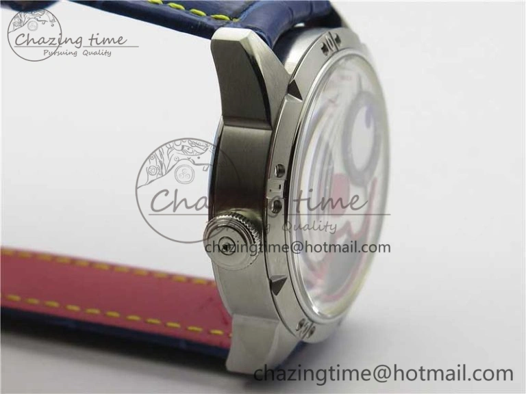 Konstantin Chaykin Joker SS TWF Best Edition White Dial Yellow Inner Bezel on Blue Leather Strap NH35A Compact 7515