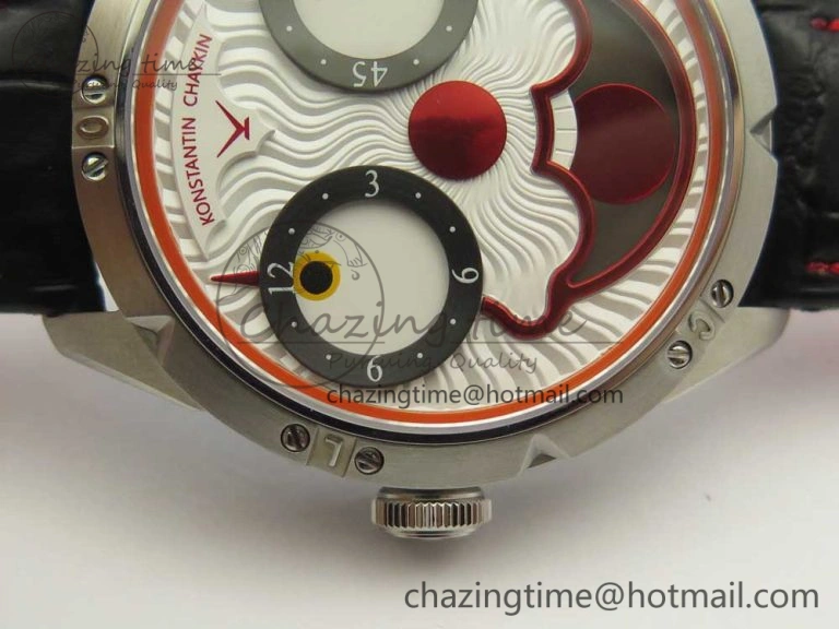 FlexibleFit Konstantin Chaykin Joker SS White Joker Dial on Black Leather Strap NH35A 7527