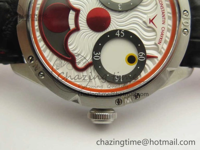 FlexibleFit Konstantin Chaykin Joker SS White Joker Dial on Black Leather Strap NH35A 7527