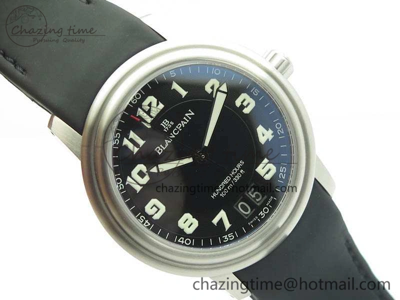 Trendsetting LEMAN 2850B SS 1:1 Best Edition Black Dial Numeral Markers On Black Rubber Strap Cal. 5310