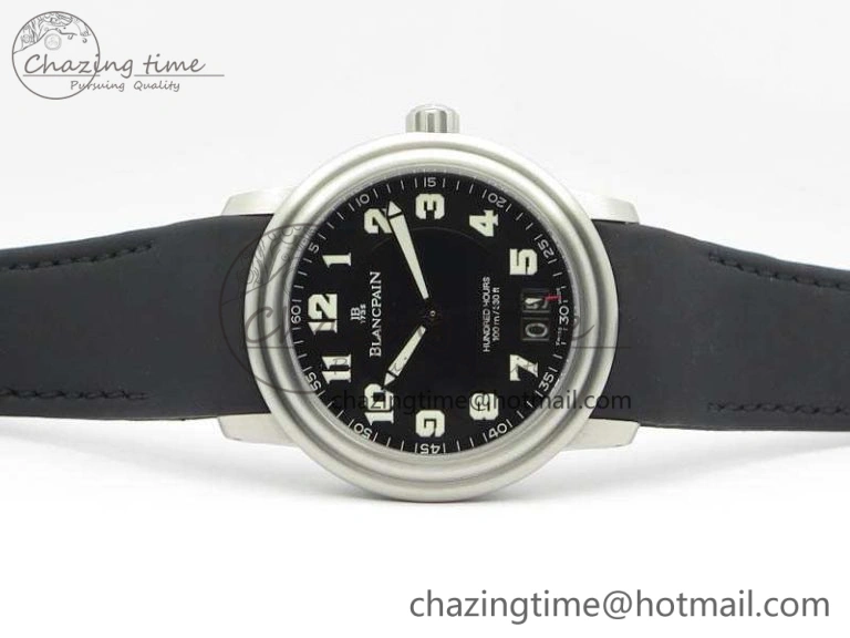 Trendsetting LEMAN 2850B SS 1:1 Best Edition Black Dial Numeral Markers On Black Rubber Strap Cal. 5310