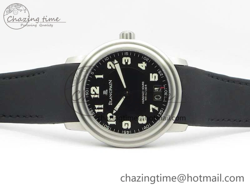 Trendsetting LEMAN 2850B SS 1:1 Best Edition Black Dial Numeral Markers On Black Rubber Strap Cal. 5310