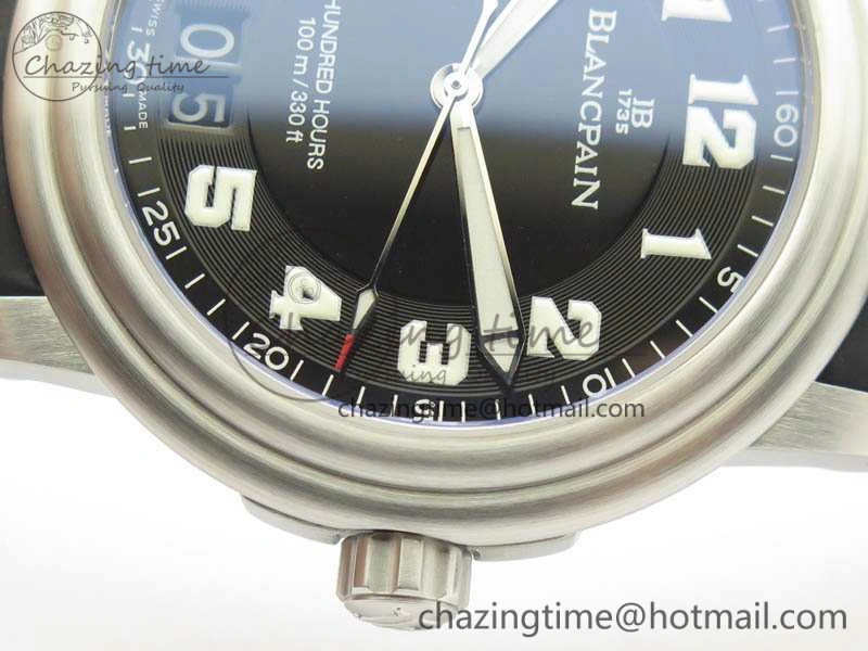 Trendsetting LEMAN 2850B SS 1:1 Best Edition Black Dial Numeral Markers On Black Rubber Strap Cal. 5310