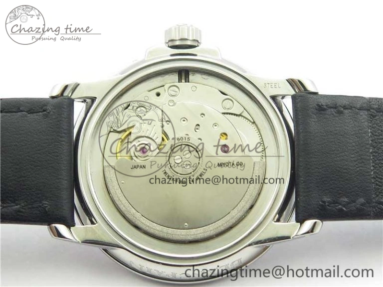 LEMAN Automatic SS 3AF Best Edition Black Dial on Black Leather Strap MIYOTA Efficient 5271