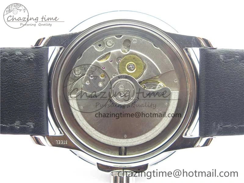 LEMAN Automatic SS 3AF Best Edition Black Dial on Black Leather Strap MIYOTA Efficient 5271