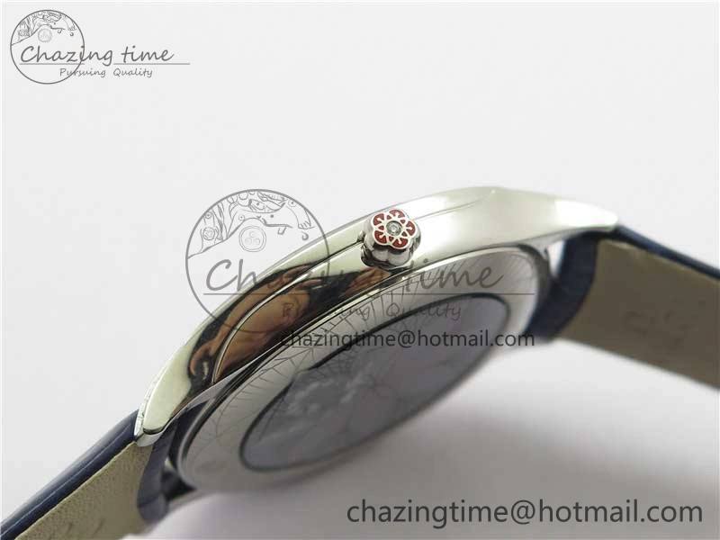 Ladies’ De Ville Trésor Diamond Blue Dial Blue Fabric Watch OXF 1:1 Best Edition Swiss Quartz Efficient 7892