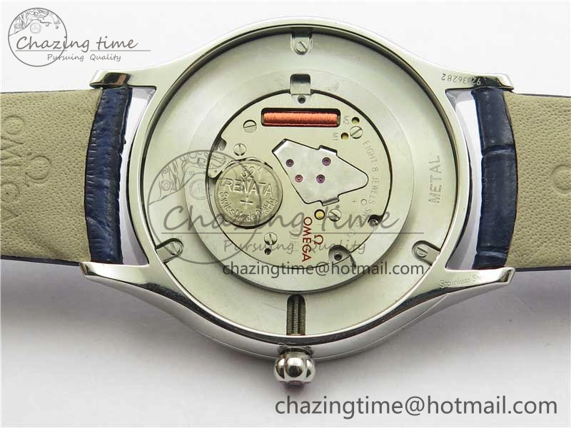 Ladies’ De Ville Trésor Diamond Blue Dial Blue Fabric Watch OXF 1:1 Best Edition Swiss Quartz Efficient 7892