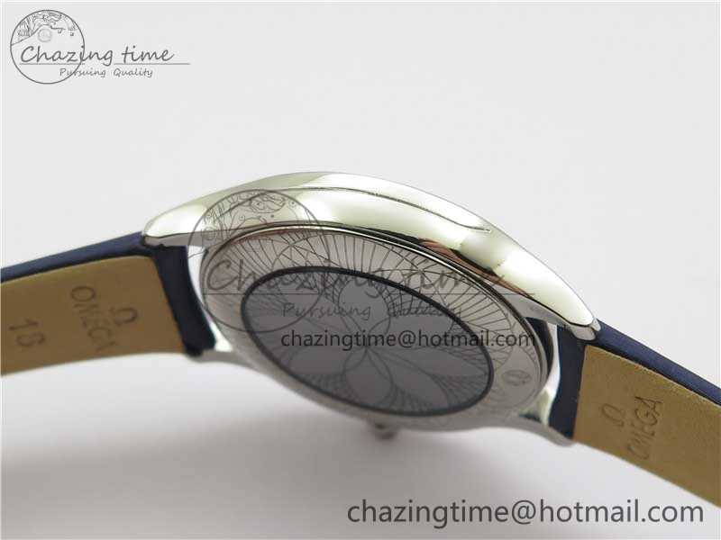 Ladies’ De Ville Trésor Diamond SS 3AF 1:1 Best Edition White Dial On Blue Fabric Strap Swiss Quartz Sustainable 7883