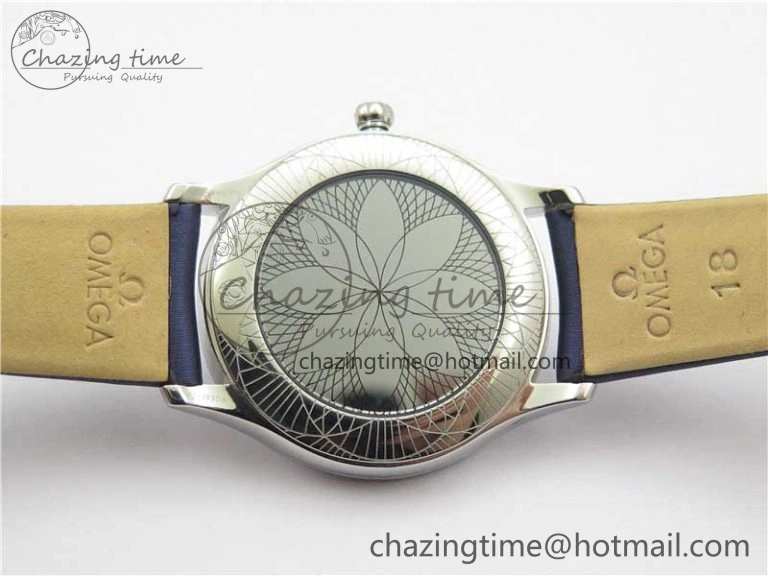 Ladies’ De Ville Trésor Diamond SS 3AF 1:1 Best Edition White Dial On Blue Fabric Strap Swiss Quartz Sustainable 7883
