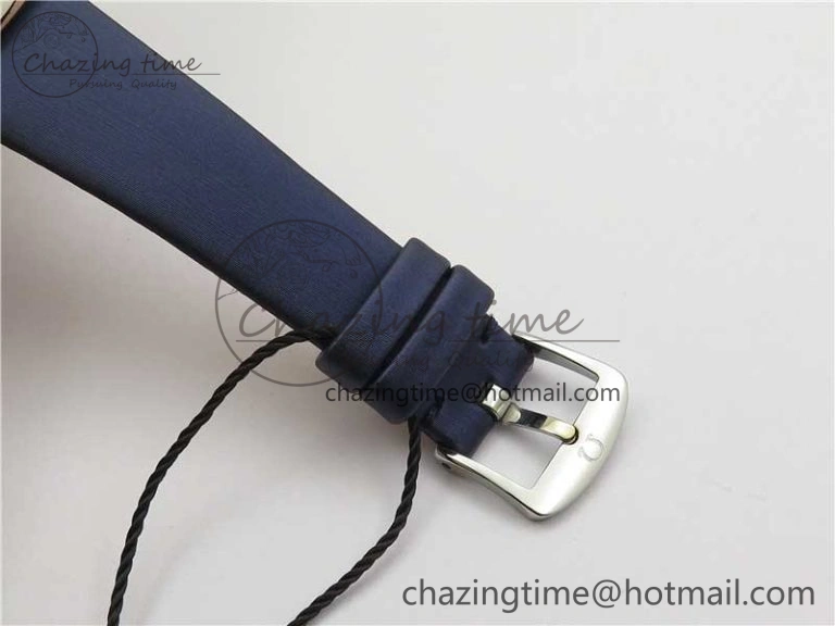 Ladies’ De Ville Trésor Diamond SS 3AF 1:1 Best Edition White Dial On Blue Fabric Strap Swiss Quartz Sustainable 7883