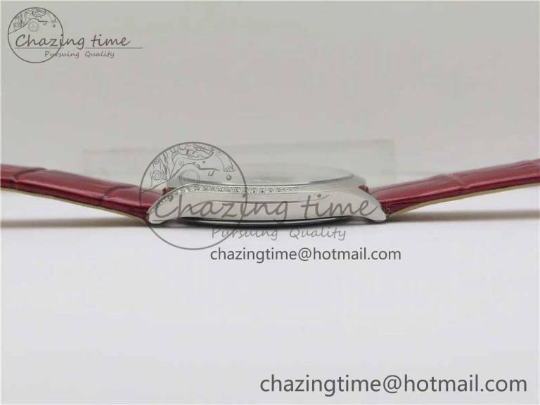Ladies’ De Ville Trésor Diamond SS 3AF 1:1 Best Edition White Dial On Red Leather Strap Swiss Quartz Affordable 10330