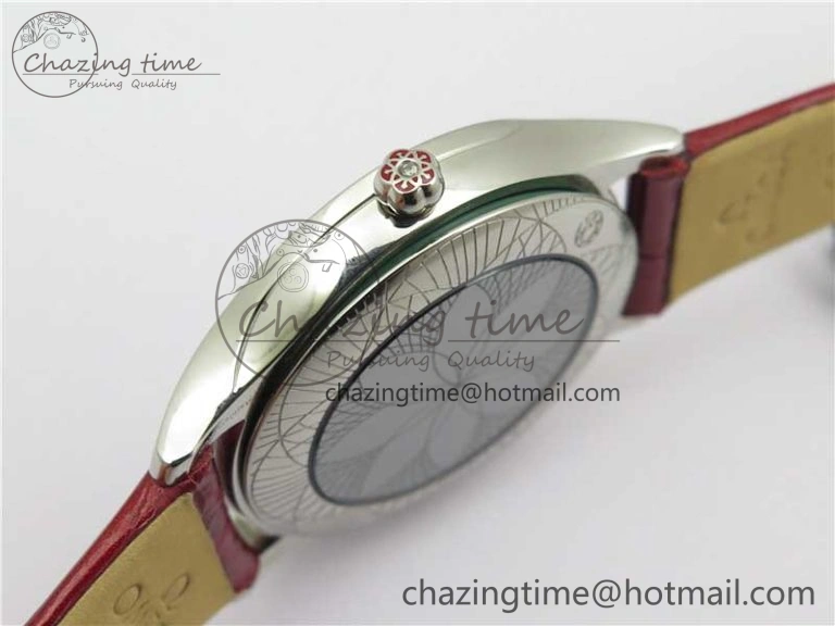 Ladies’ De Ville Trésor Diamond SS 3AF 1:1 Best Edition White Dial On Red Leather Strap Swiss Quartz Affordable 10330