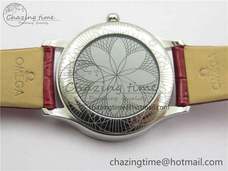 Ladies’ De Ville Trésor Diamond SS 3AF 1:1 Best Edition White Dial On Red Leather Strap Swiss Quartz Affordable 10330