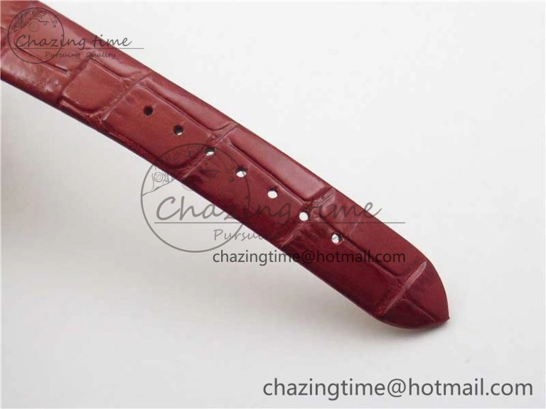 Ladies’ De Ville Trésor Diamond SS 3AF 1:1 Best Edition White Dial On Red Leather Strap Swiss Quartz Affordable 10330