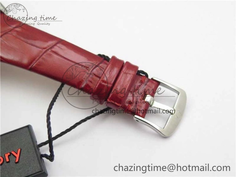 Ladies’ De Ville Trésor Diamond SS 3AF 1:1 Best Edition White Dial On Red Leather Strap Swiss Quartz Affordable 10330