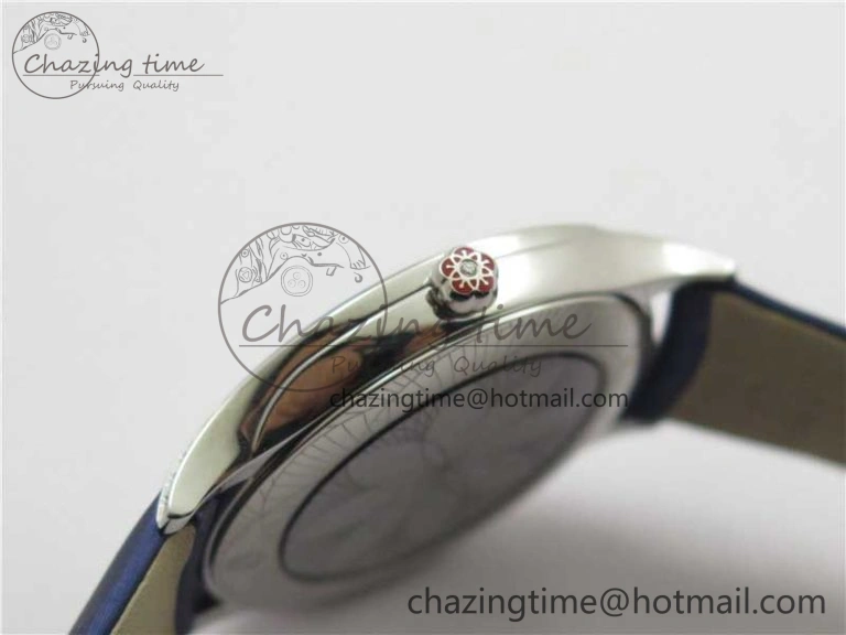 Ladies’ De Ville Trésor Diamond White Dial Blue Fabric Watch OXF 1:1 Best Edition Swiss Quartz Original 7894