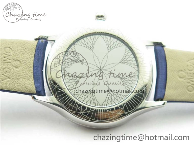 Ladies’ De Ville Trésor Diamond White Dial Blue Fabric Watch OXF 1:1 Best Edition Swiss Quartz Original 7894