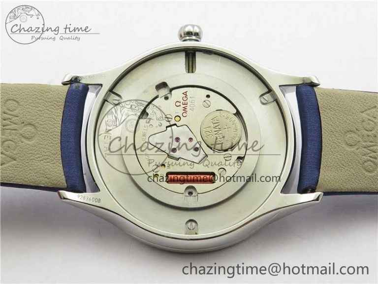 Ladies’ De Ville Trésor Diamond White Dial Blue Fabric Watch OXF 1:1 Best Edition Swiss Quartz Original 7894