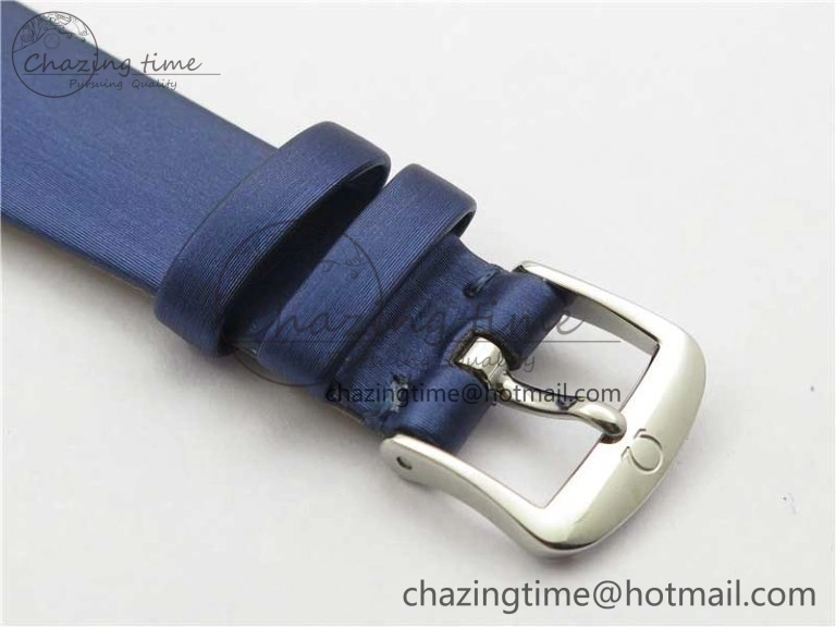 Ladies’ De Ville Trésor Diamond White Dial Blue Fabric Watch OXF 1:1 Best Edition Swiss Quartz Original 7894