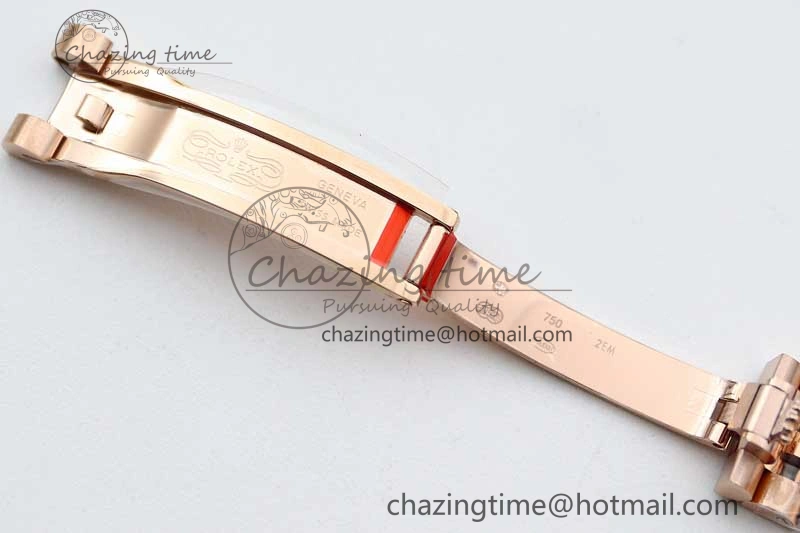 Lady DateJust 28 RG TWF 1:1 Best Edition Brown Dial Diamonds Markers on Jubilee Bracelet NH Soft 2137