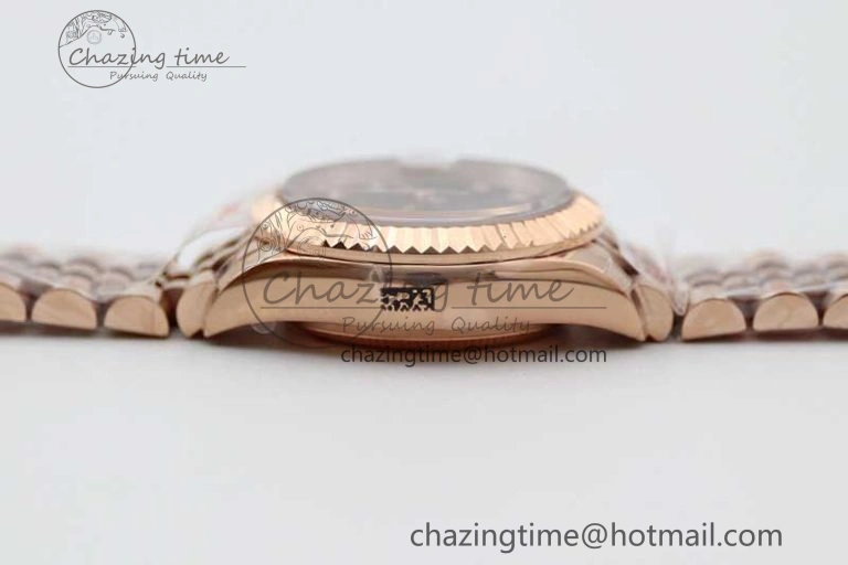Lady DateJust 28 RG TWF 1:1 Best Edition Brown Dial Diamonds Markers on Jubilee Bracelet NH Soft 2137