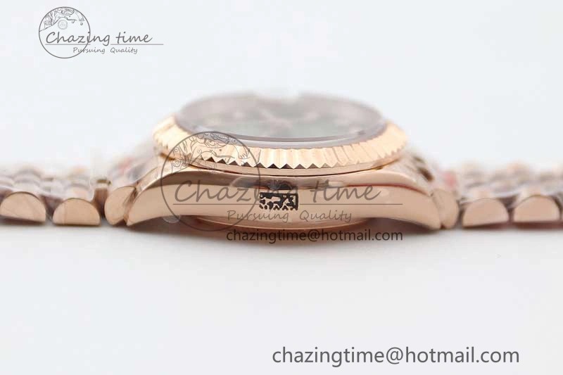 WrinkleFree Lady DateJust 28 RG TWF 1:1 Best Edition Green Dial Diamonds Markers on Jubilee Bracelet NH 2138