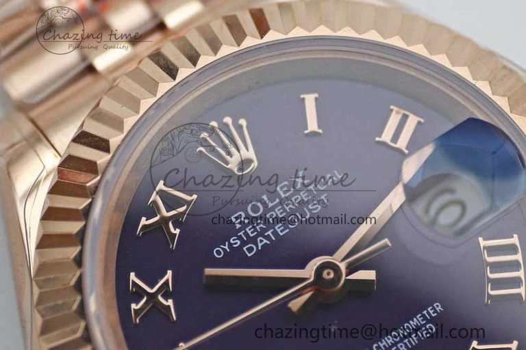 Durable Lady DateJust 28 RG TWF 1:1 Best Edition Purple Dial Roman Markers on Jubilee Bracelet NH 2139