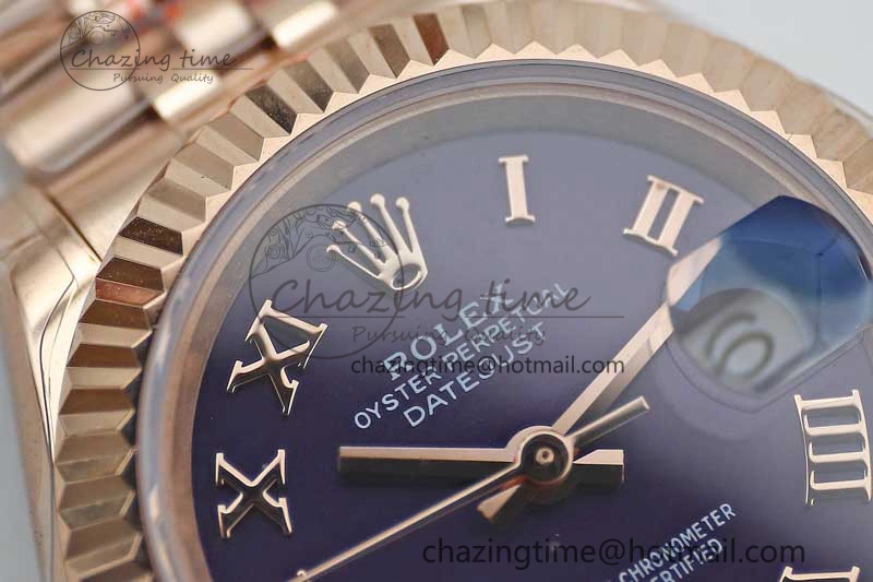 Durable Lady DateJust 28 RG TWF 1:1 Best Edition Purple Dial Roman Markers on Jubilee Bracelet NH 2139