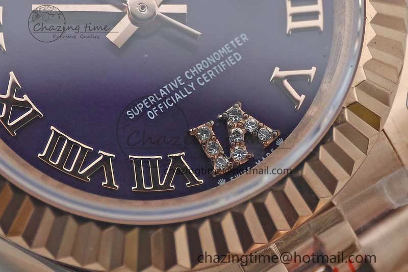 Durable Lady DateJust 28 RG TWF 1:1 Best Edition Purple Dial Roman Markers on Jubilee Bracelet NH 2139