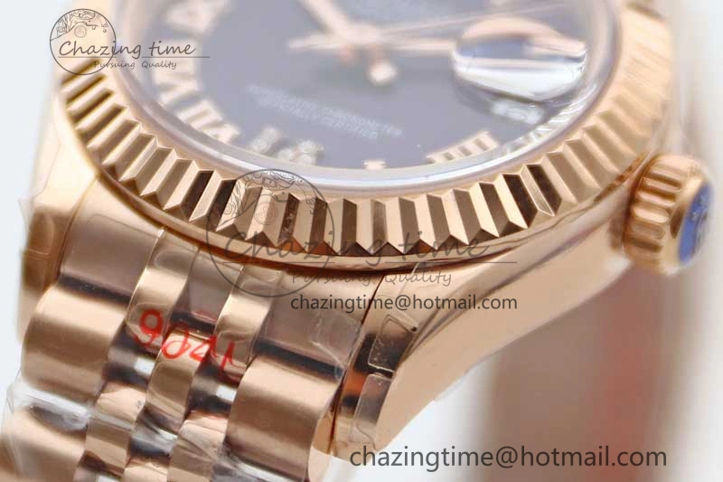 Durable Lady DateJust 28 RG TWF 1:1 Best Edition Purple Dial Roman Markers on Jubilee Bracelet NH 2139