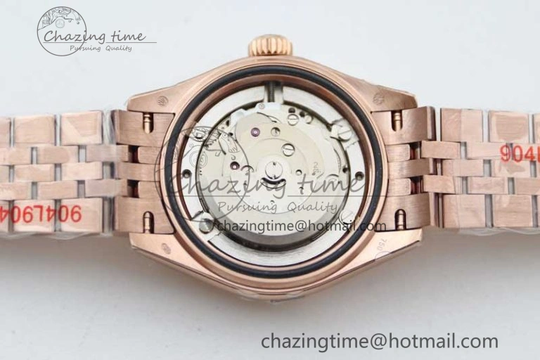 Lady DateJust 28 RG TWF 1:1 Best Edition White MOP Dial Diamonds Markers on Jubilee Bracelet NH ZipUp 2136