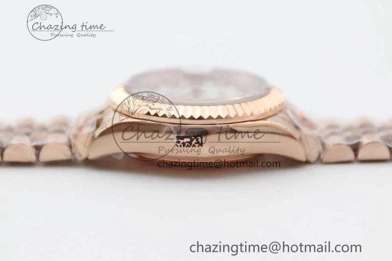 Lady DateJust 28 RG TWF 1:1 Best Edition White MOP Dial Diamonds Markers on Jubilee Bracelet NH ZipUp 2136