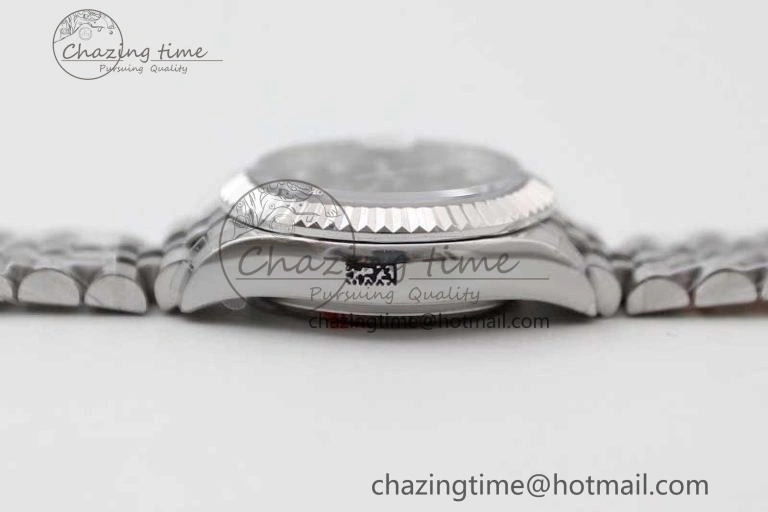 Lady DateJust 28 SS TWF 1:1 Best Edition 904L Steel Black Dial Diamonds Markers on President Bracelet NH Affordable 10205