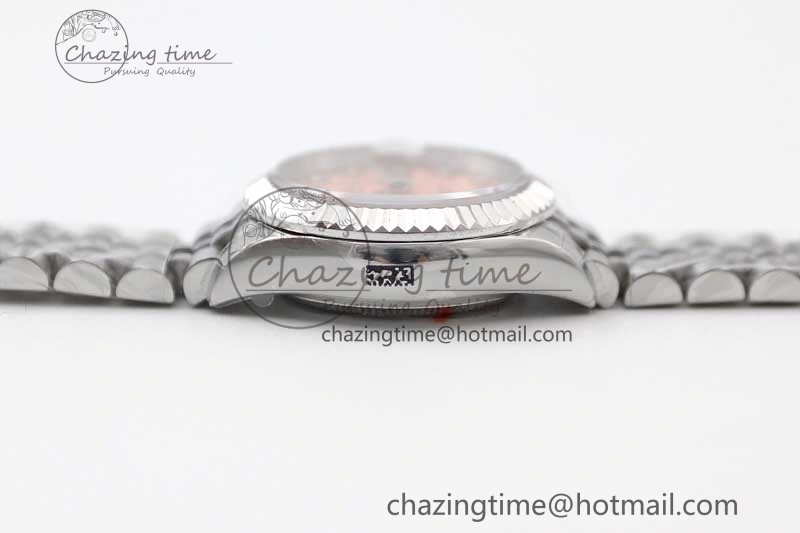 Efficient Lady DateJust 28 SS TWF 1:1 Best Edition 904L Steel Pink Dial Diam Markers on President Bracelet NH 2179